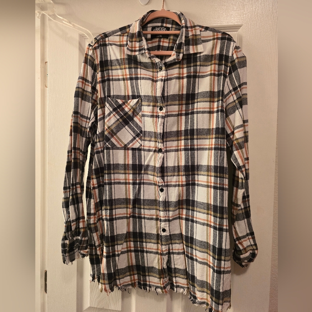 One24 Rags Plaid Button Down - Large